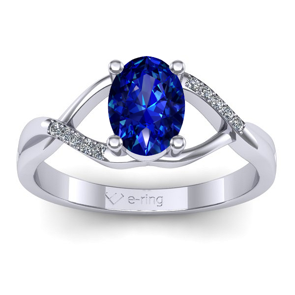 Inel logodna cu safir oval