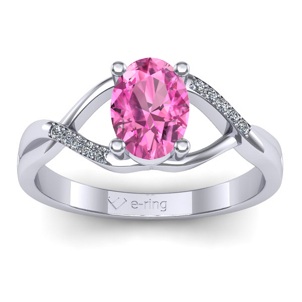 Inel cu safir roz oval