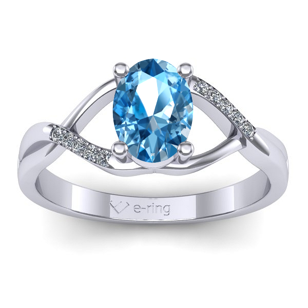 Inel cu topaz blue oval