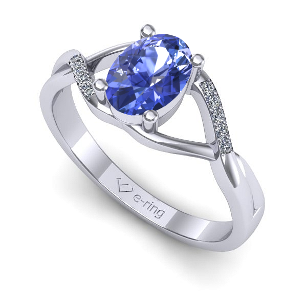 Inel din aur alb cu tanzanit