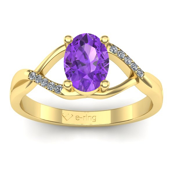Inel de logodna cu ametist oval