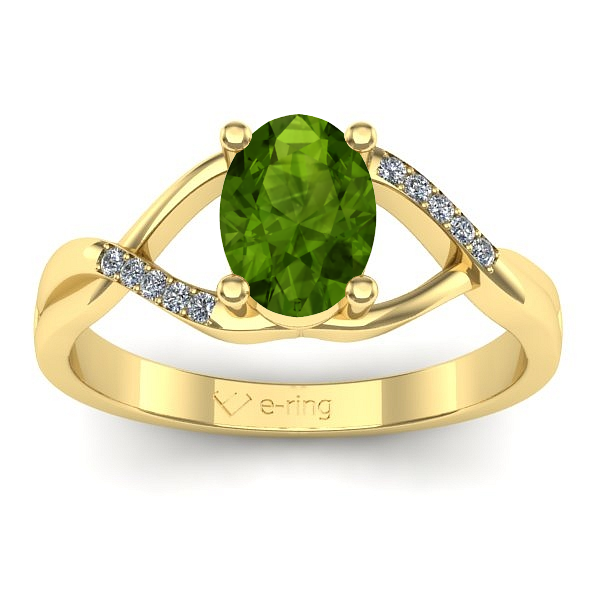Inel logodna cu peridot oval