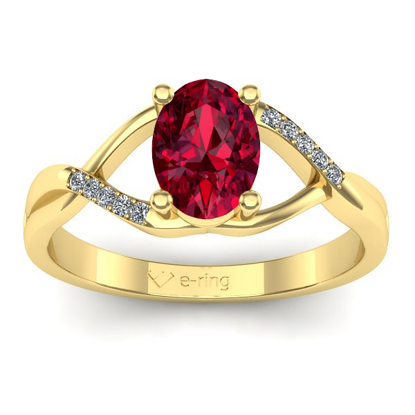 Inel logodna cu rubin oval
