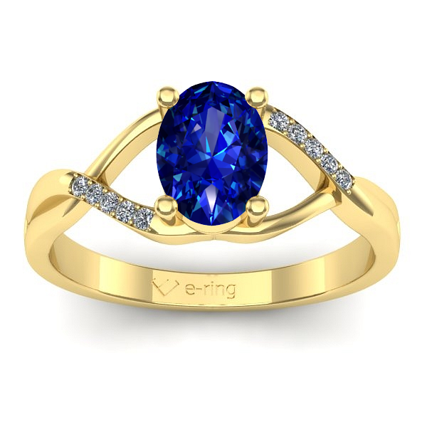 Inel cu safir oval