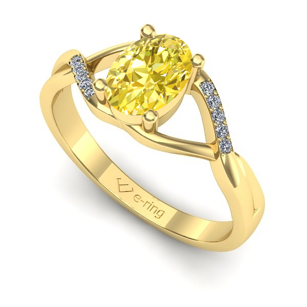 Inel de logodna din aur galben cu safir galben