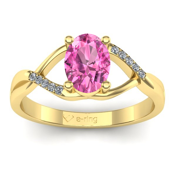 Inel de logodna cu safir roz oval