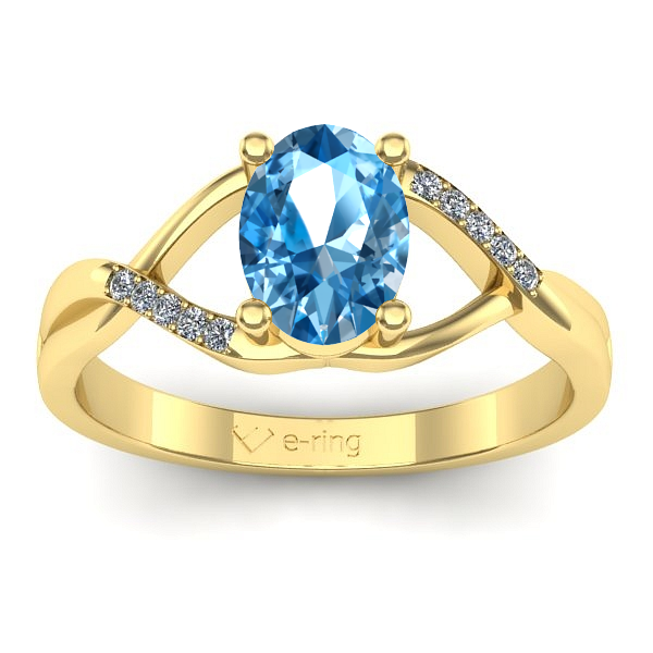 Inel de logodna cu topaz blue oval