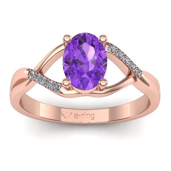 Inel cu ametist oval