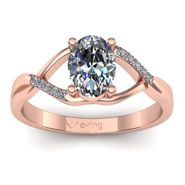 Inel de logodna cu diamant natural oval