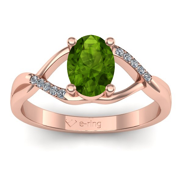 Inel de logodna cu peridot oval