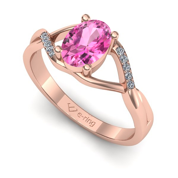 Inel din aur roz cu safir roz