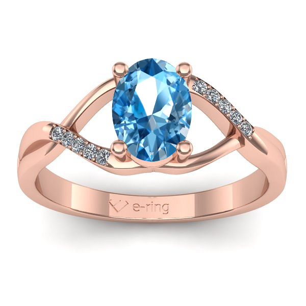 Inel de logodna cu topaz blue oval