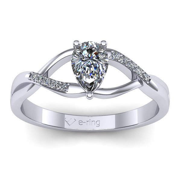 Inel logodna cu diamant pear