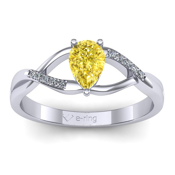 Inel cu safir galben lacrima