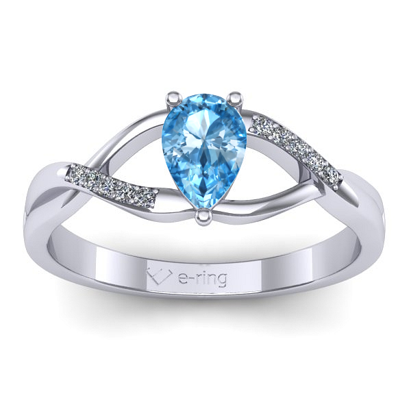 Inel cu topaz blue lacrima