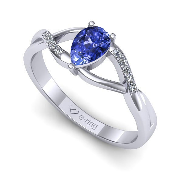 Inel din aur alb cu tanzanit