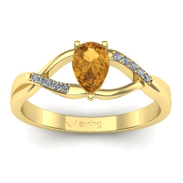 Inel de logodna cu citrin lacrima