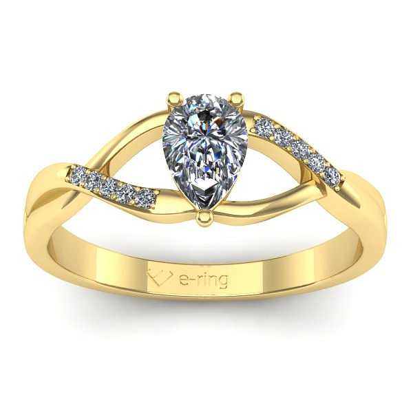 Inel logodna cu diamant pear