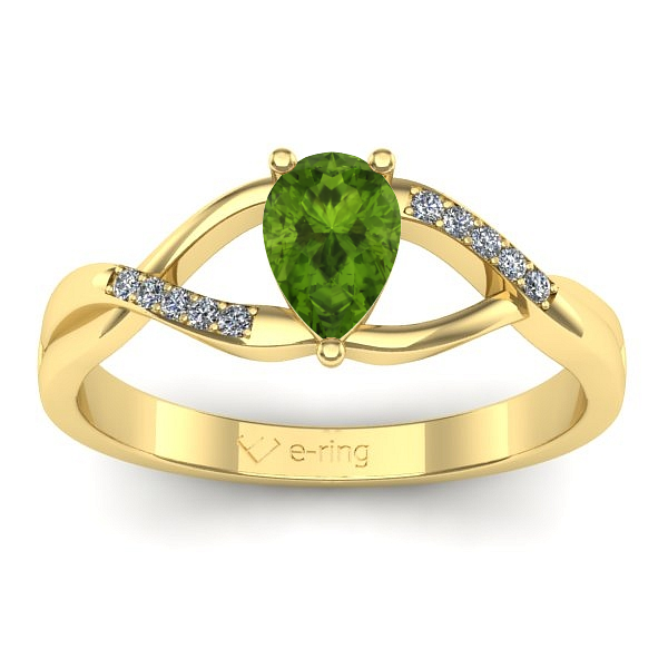 Inel cu peridot lacrima