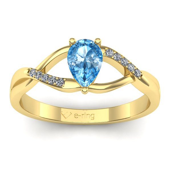 Inel cu topaz blue lacrima