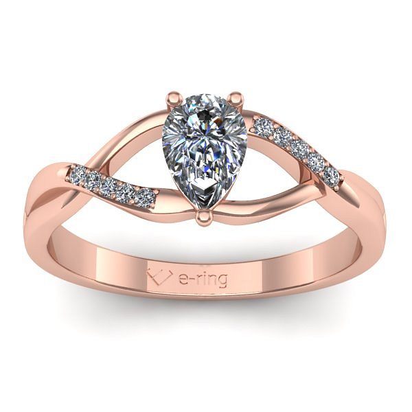 Inel logodna cu diamant pear
