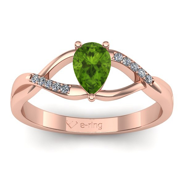 Inel cu peridot lacrima