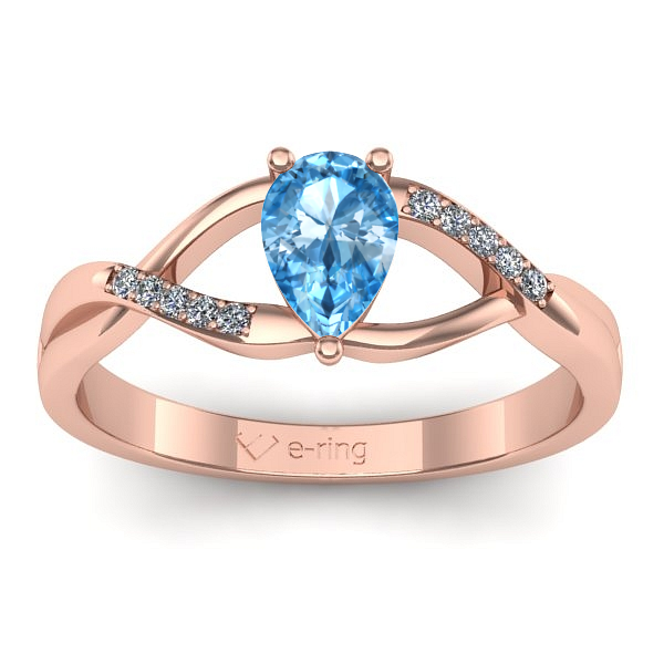 Inel de logodna cu topaz blue lacrima