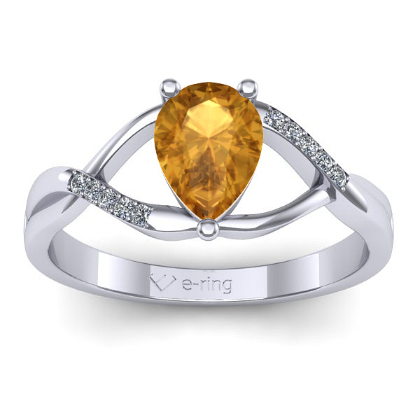 Inel cu citrin lacrima