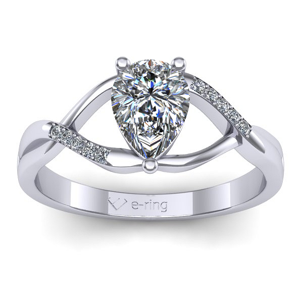 Inel logodna cu diamant pear