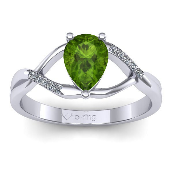 Inel cu peridot lacrima