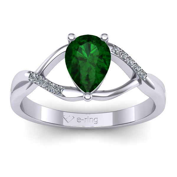 Inel de logodna cu smarald lacrima
