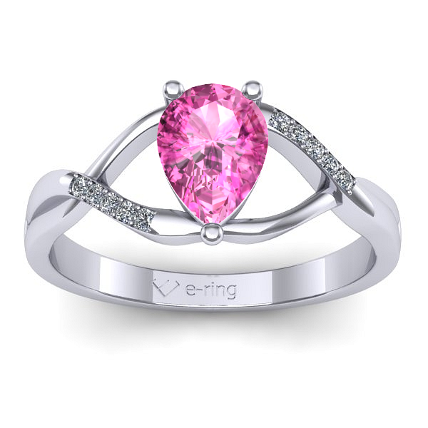 Inel de logodna cu safir roz lacrima
