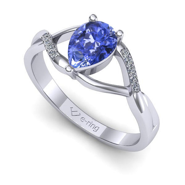 Inel de logodna din aur alb cu tanzanit