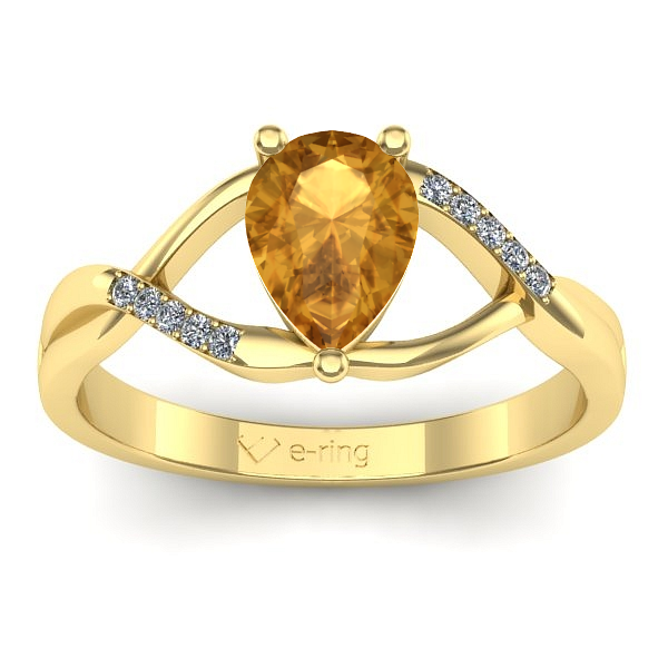 Inel cu citrin lacrima