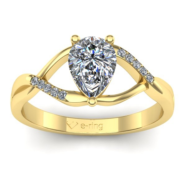 Inel logodna cu diamant pear
