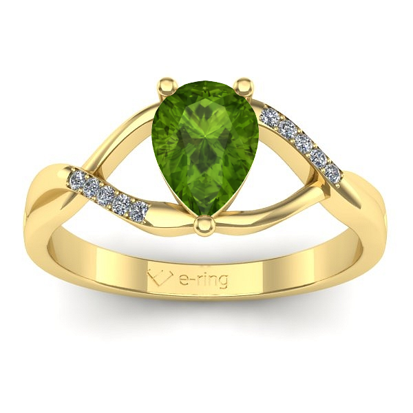 Inel cu peridot lacrima
