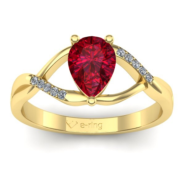 Inel cu rubin lacrima