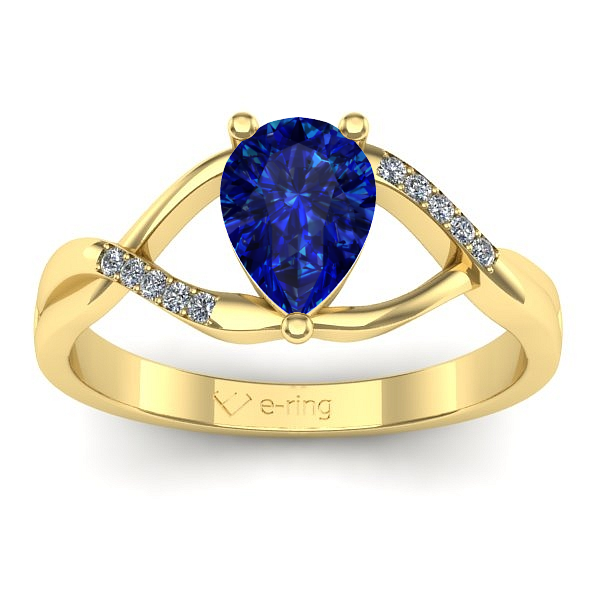 Inel logodna cu safir lacrima