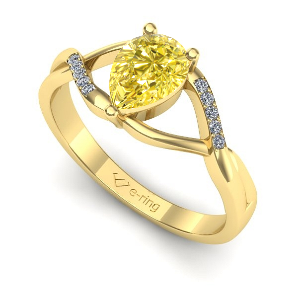 Inel din aur galben cu safir galben