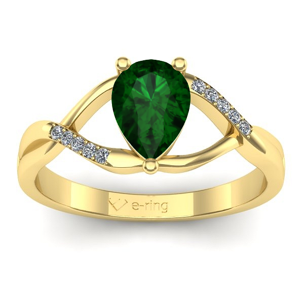 Inel de logodna cu smarald lacrima