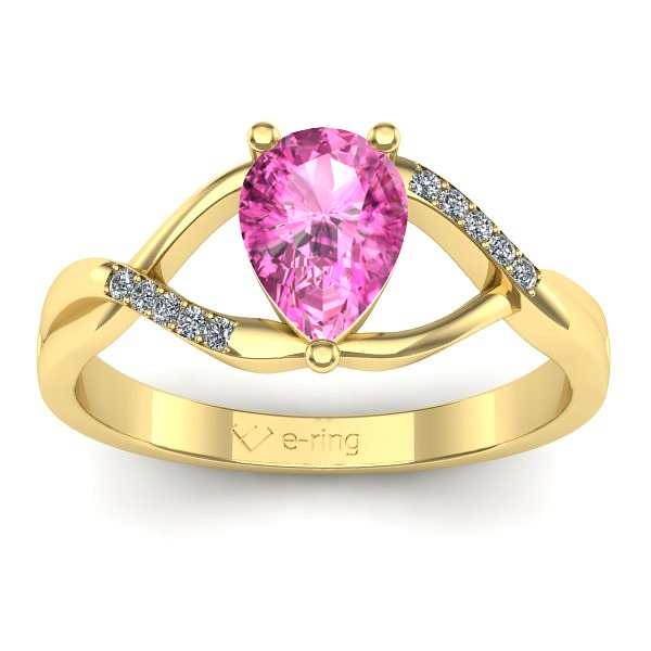 Inel de logodna cu safir roz lacrima