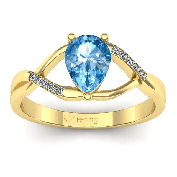 Inel cu topaz blue lacrima