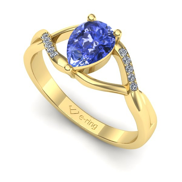 Inel din aur galben cu tanzanit
