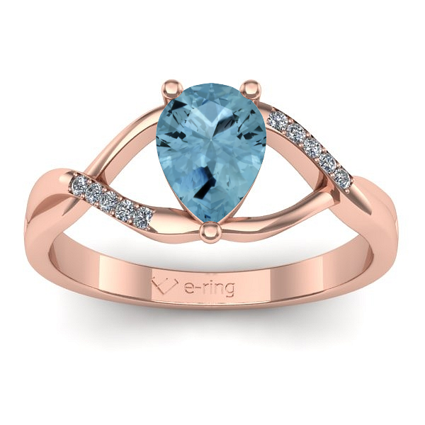 Inel cu aquamarin lacrima