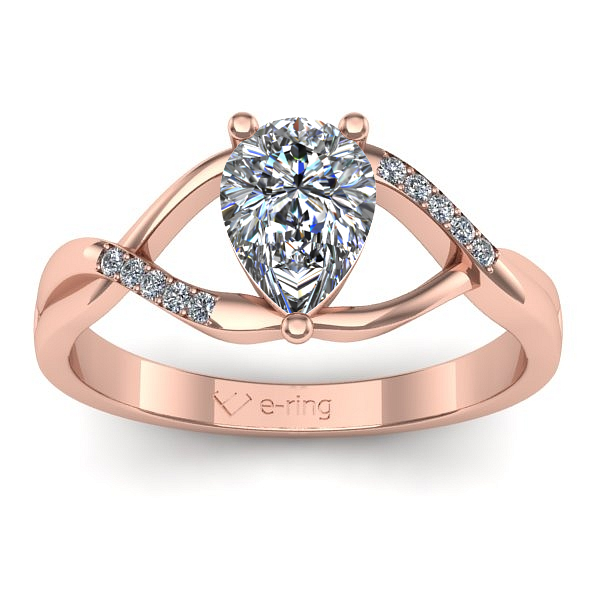 Inel logodna cu diamant pear