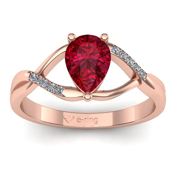 Inel de logodna cu rubin lacrima