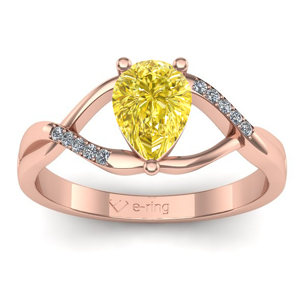 Inel cu safir galben lacrima