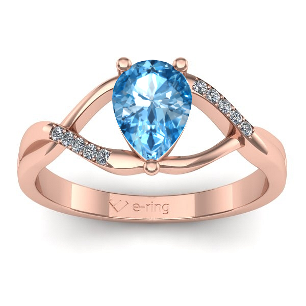 Inel logodna cu topaz blue lacrima