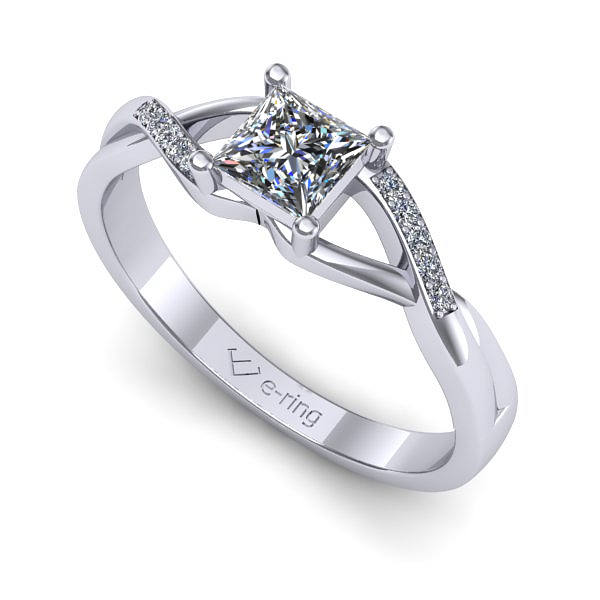 Inel din aur alb cu diamant