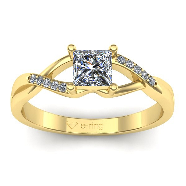 Inel cu diamant patrat